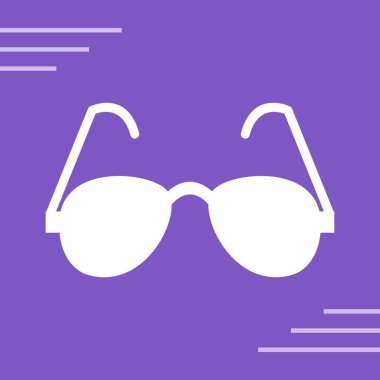 Güneş gözlüğü ikonu. Düz dizayn. 10 saniye..