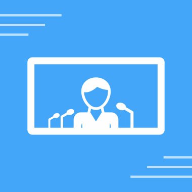 Dizüstü bilgisayarla çevrimiçi konferansın vektör illüstrasyonu