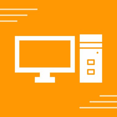 Ekran simgeli bilgisayar monitörü ve tablet. vektör illüstrasyonu