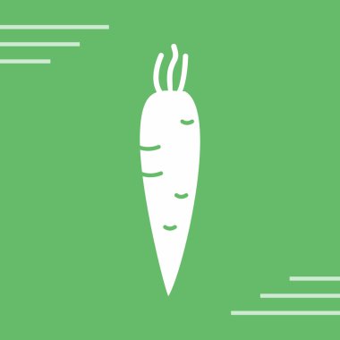 Havuç. Basit, düz, modern bir ikon. Taslak vektör renginin çizimi