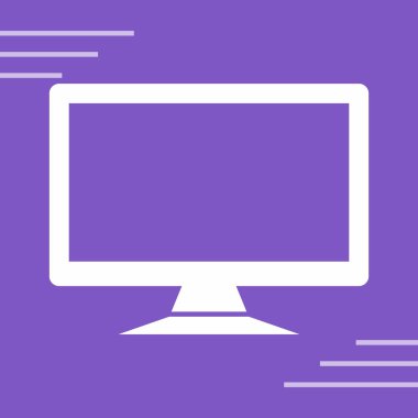 Bilgisayar monitör simgesini, basit vektör çizim