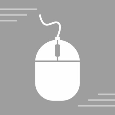 Gri üzerine fare simgesi. vektör illüstrasyonu