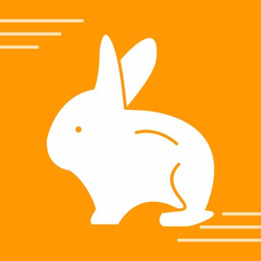 Tavşan simgesi vektör illüstrasyonu