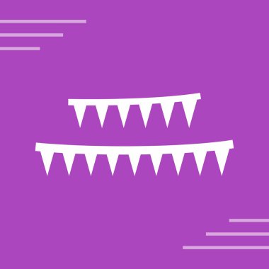 mor arkaplanda izole edilmiş mor ve beyaz şeker ikonu. vektör.