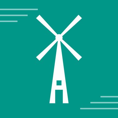 Yel değirmeni ikonu. Yel değirmeni sembolü vektör illüstrasyonu