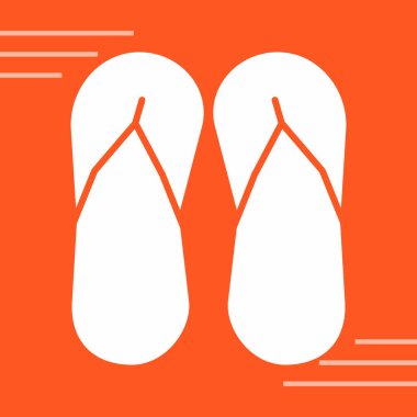 parmak arası terlik simgesi vektörü turuncu arkaplanda izole, parmak arası terlik şeffaf işaret