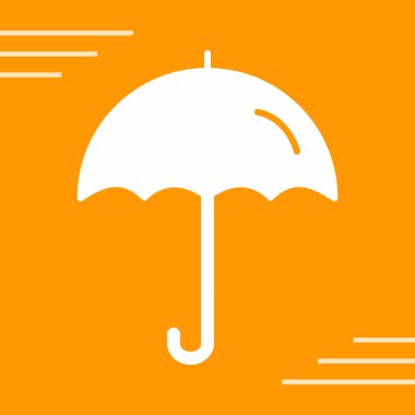 şemsiye simgesi vektörü izole edildi