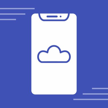 Ana hat biçiminde bulut hesaplama teknolojisi simgesi