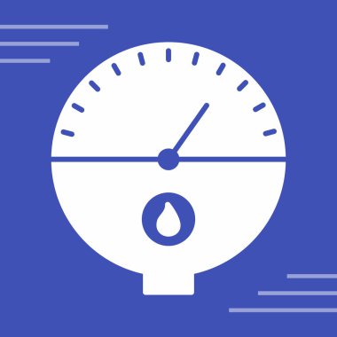 Su sayacı simgesi beyaz arkaplanda izole edildi. Su göstergesi. vektör illüstrasyonu