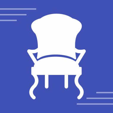 Koltuk simgesi. düz tasarım biçimi.