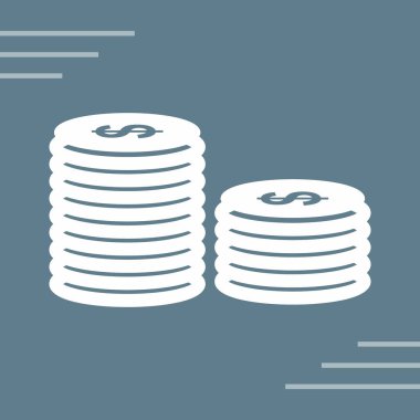 Dolar sikkeleri simge vektör illüstrasyonu