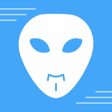 Uzaylı kafası düz simgesi