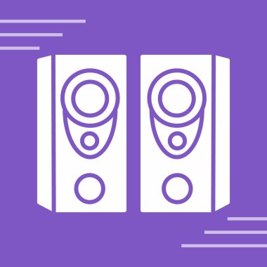 mor çizgi hoparlörü simgesi