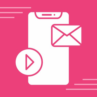 E- posta iletisi vektör çizimi içeren akıllı telefon iletisi