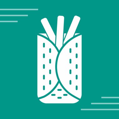 Mavi çizgi karpuz simgesi yeşil arkaplanda izole edilmiş. vektör.