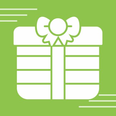 Beyaz arkaplanda yeşil çizgi hediye kutusu simgesi izole edildi. Doğum günün kutlu olsun. Doğum günün kutlu olsun. vektör.