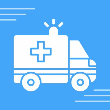 Ambulans araba vektör simgesi