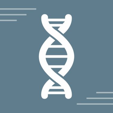 DNA sarmal vektör ikonu. Biçim illüstrasyonu düzenlenebilir düz düz koyu renkli cyan vektör sembolü.