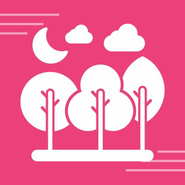 ağaçlar ikon vektör illüstrasyonu