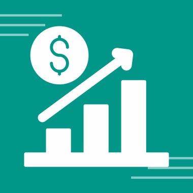 İş haritası büyüme vektör simgesi. biçim iki renkli düz sembol, mavi ve beyaz renkler, yuvarlak açılar, koyu mavi arkaplan.