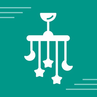 Mavi çizgi sihirli lamba ikonu yeşil arka planda izole edildi. vektör illüstrasyonu