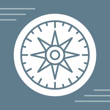 pusula simgesi, navigasyon işareti, vektör illüstrasyonu