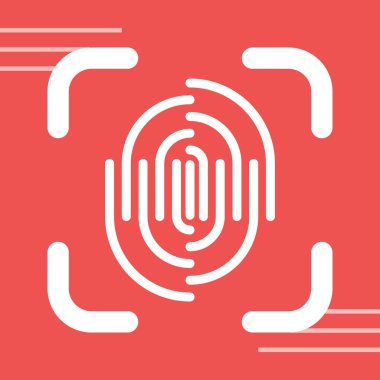 Parmak izi tanımlama ikonu. Ana parmak izi rozeti. Web ve mobil uygulama için parmak izi vektör simgesi
