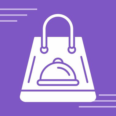 mor alışveriş sepeti simgesi izole edildi