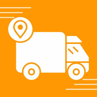 Teslimat kamyonu simgesinin vektör çizimi