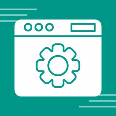 Beyaz çizgi yıkama simgesi yeşil arkaplanda izole edildi. ev makine simgesi. Çamaşır makinesi. Çamaşır makinesi. Ev aletleri sembolü. vektör.