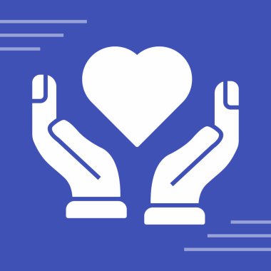 Elleri ve kalp vektör simgesi