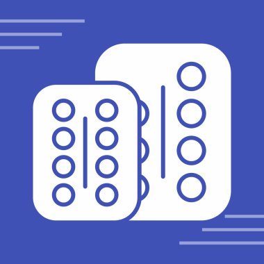 Mavi ve beyaz arkaplanın modern bir simgesinin vektör çizimi