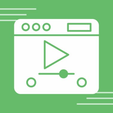 Video oynatıcı. Tasarım ve web için basit düz modern illüstrasyon simgesi