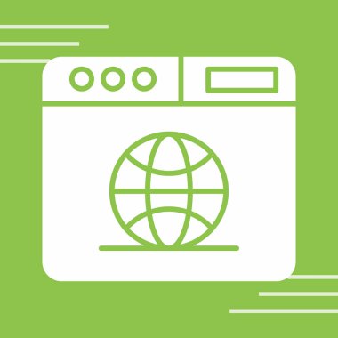 Ağ simgesi. tarayıcı pencereli dünya.