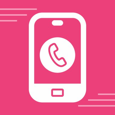 Soyut arkaplanda telefon simgesi izole edildi