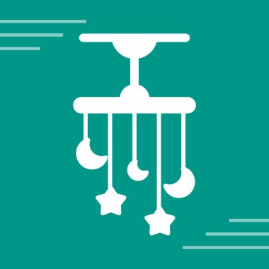 Mavi avize simgesi yeşil arkaplanda izole edilmiş, pürüzsüz arkaplan. vektör illüstrasyonu