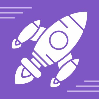 Roket. Web simgesi vektör illüstrasyonu