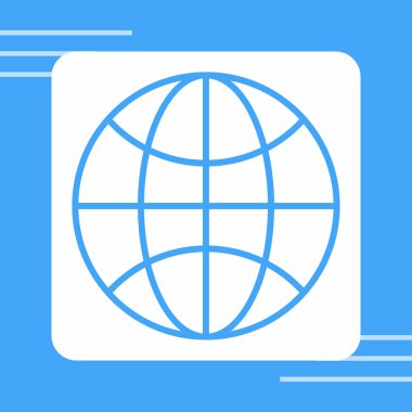 Küre simgesi. Düz tasarım