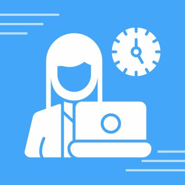 kadın çalışma zamanı simgesi tam taslak biçimi