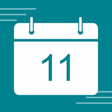 Takvim simgesi. Düz dizayn. 10-10 gün