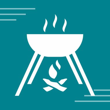 Moda stili izole edilmiş arka planda barbekü ikonu