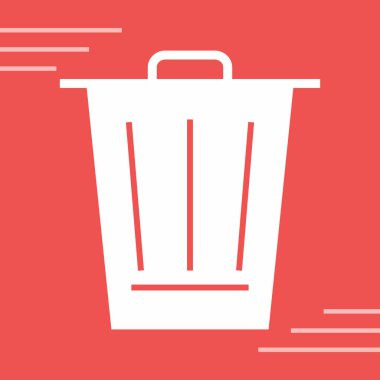 Çöp kutusu simgesi, vektör illüstrasyonu