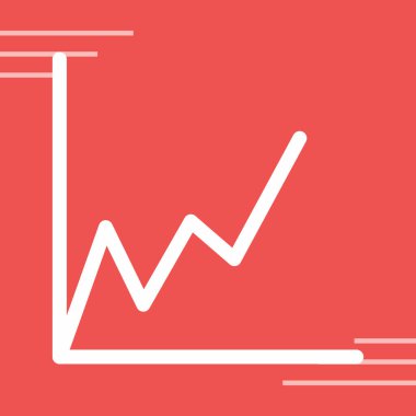 Kırmızı arkaplanda grafik vektör simgesi