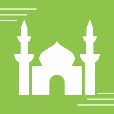 Müslüman cami simgesi. Ramazan kareem vektör simgesinin basit biçimi.