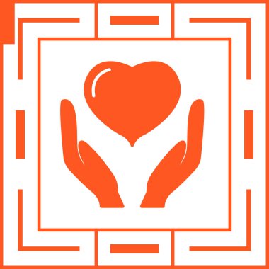 kalp bağışı yuvarlak vektör simgesi