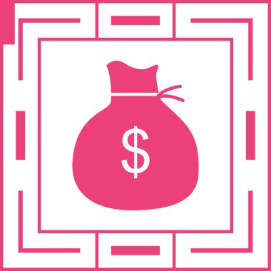 Para çantası ikonu, vektör illüstrasyonu. düz tasarım biçimi