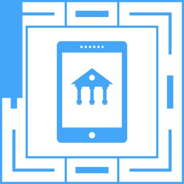 Banka binası. Web simgesi basit illüstrasyon