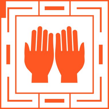 Eller dursun ikon. vektör illüstrasyonu