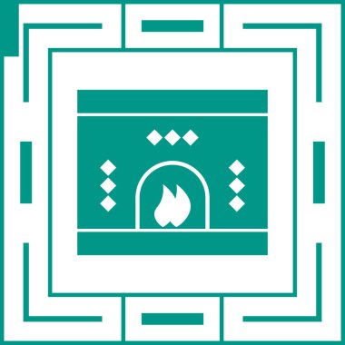 şömine simgesi vektör illüstrasyonu