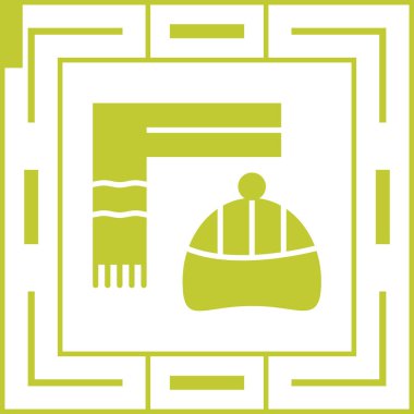 Kışlık giysi simgesi, vektör illüstrasyonu